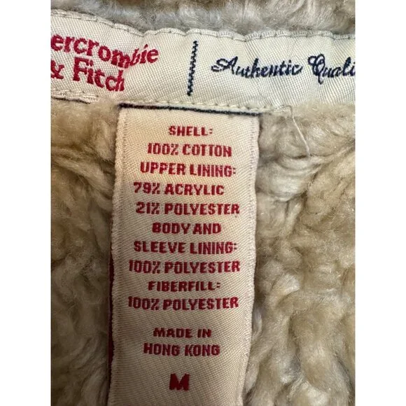 Vintage Y2K Abercrombie & Fitch Faux Sherpa Lined Corduroy Jacket Womens Medium - Picture 5 of 6